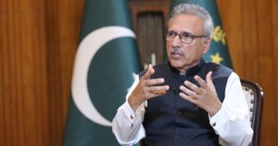 PRESIDENT ARIF ALVI WHILE BEING INTERVIEWED
