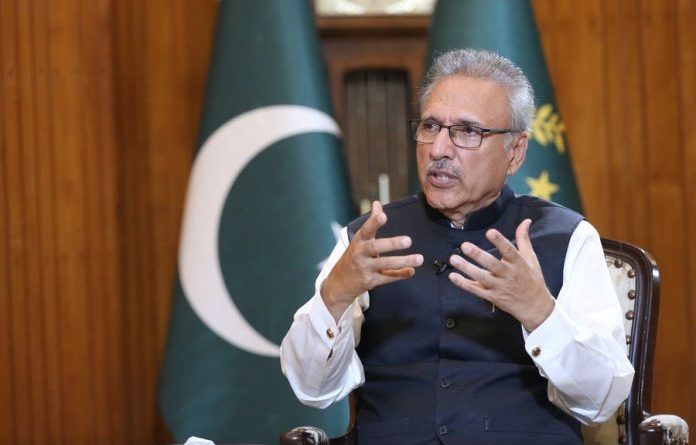 PRESIDENT ARIF ALVI WHILE BEING INTERVIEWED