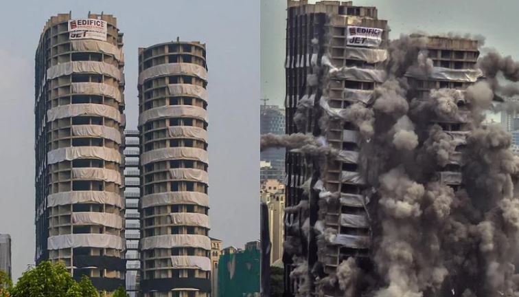 INDIAN NOIDA TWIN TOWER DEMOLISHED