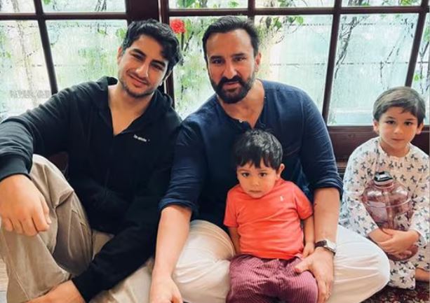 indian actor saif ali khan with children